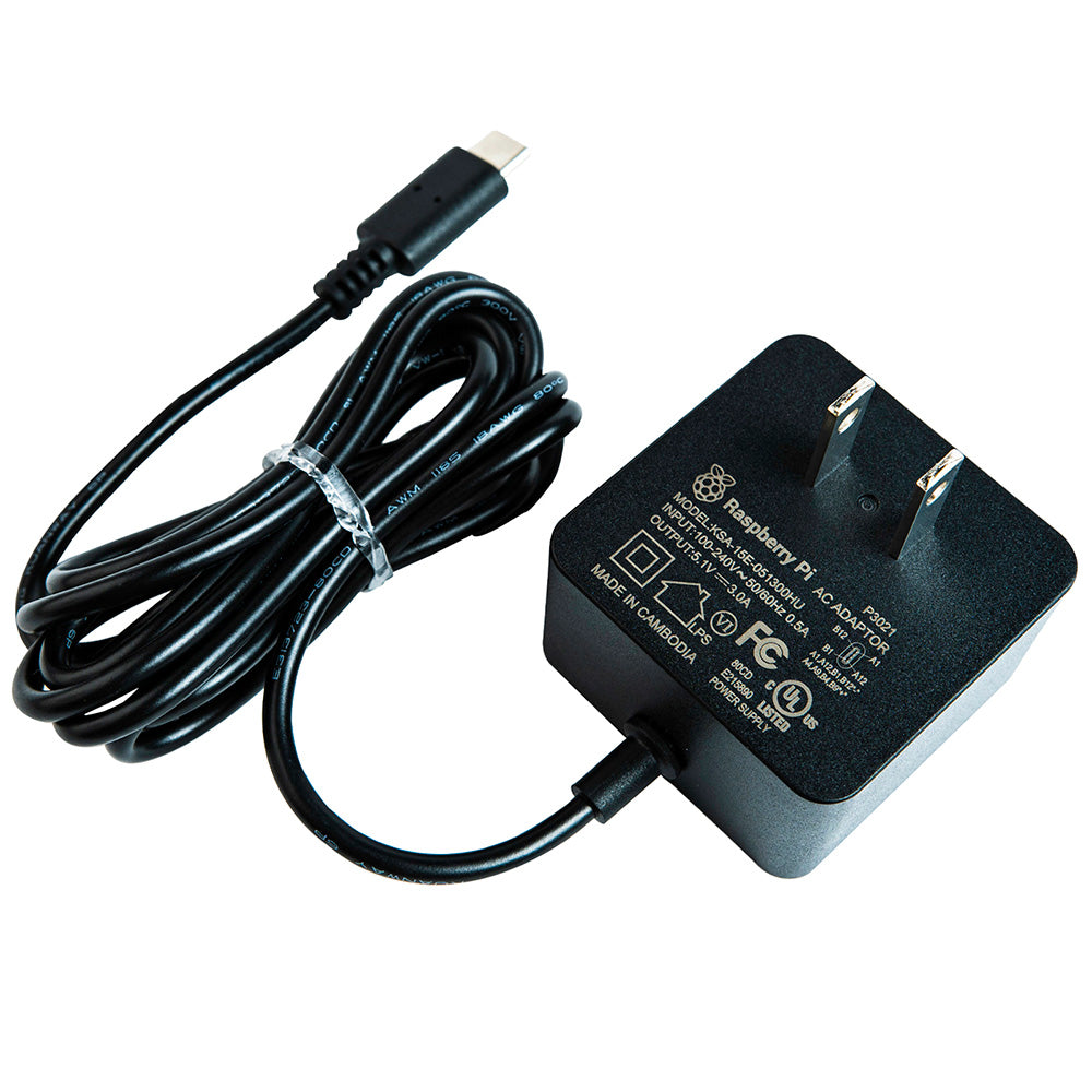 Fuente Oficial Raspberry Pi 15W USB-C 5.1V 3A Pi 4 y Pi 400