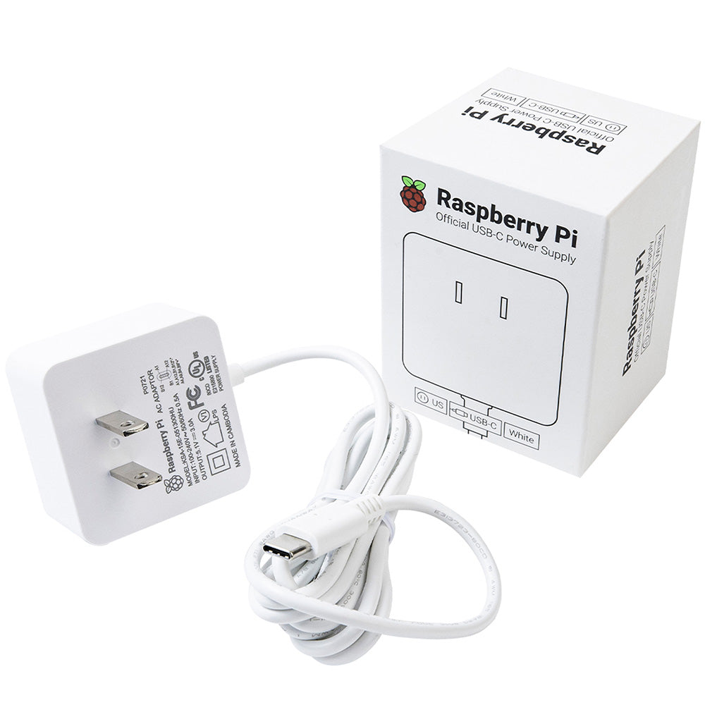 Fuente Oficial Raspberry Pi 15W USB-C 5.1V 3A Pi 4 y Pi 400