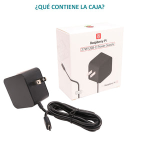 Fuente de Alimentación Oficial Raspberry Pi 5 (27W) | USB-C Power Supply