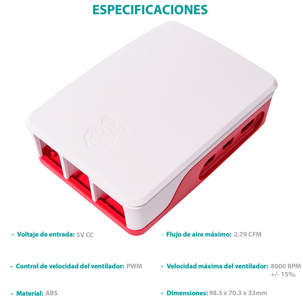 Carcasa Oficial Raspberry Pi 5 (Case) con Ventilador PWM