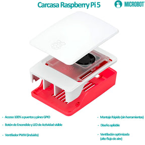 Carcasa Oficial Raspberry Pi 5 (Case) con Ventilador PWM