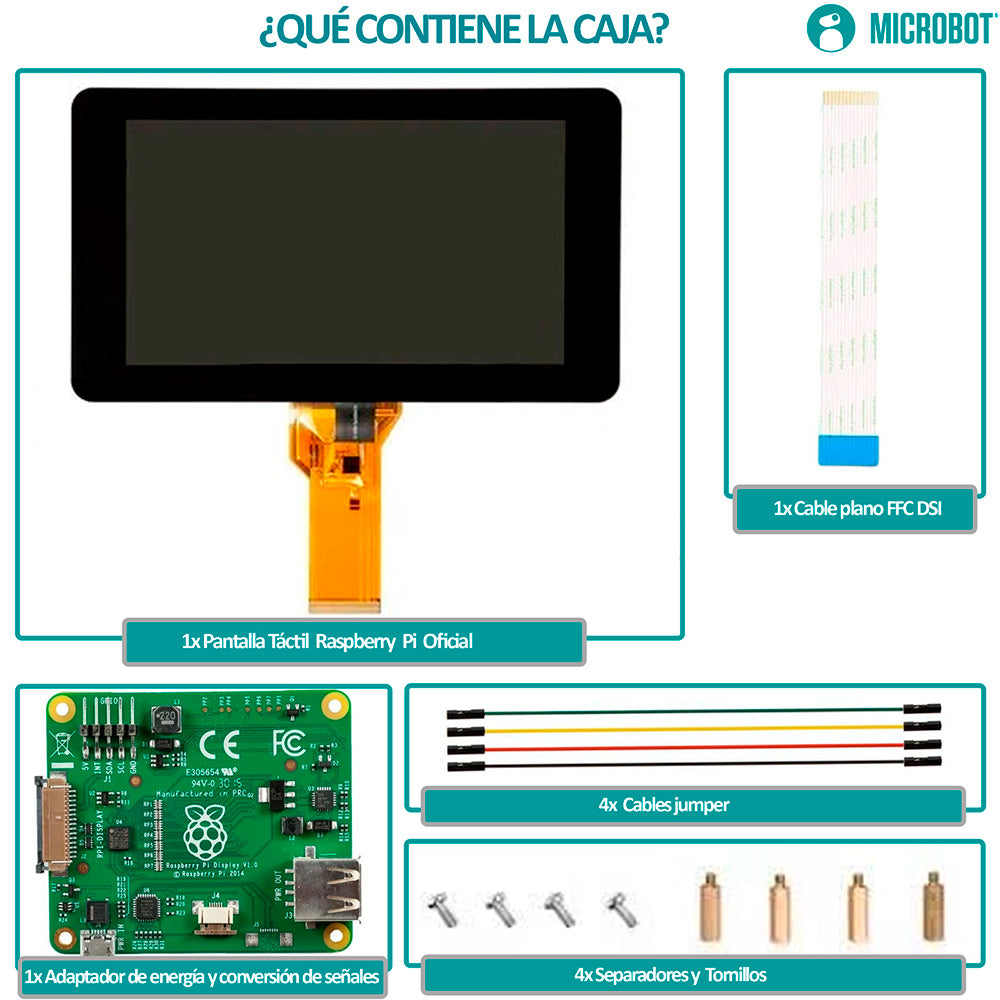 Pantalla Touch 7 Pulgadas Raspberry Pi Oficial