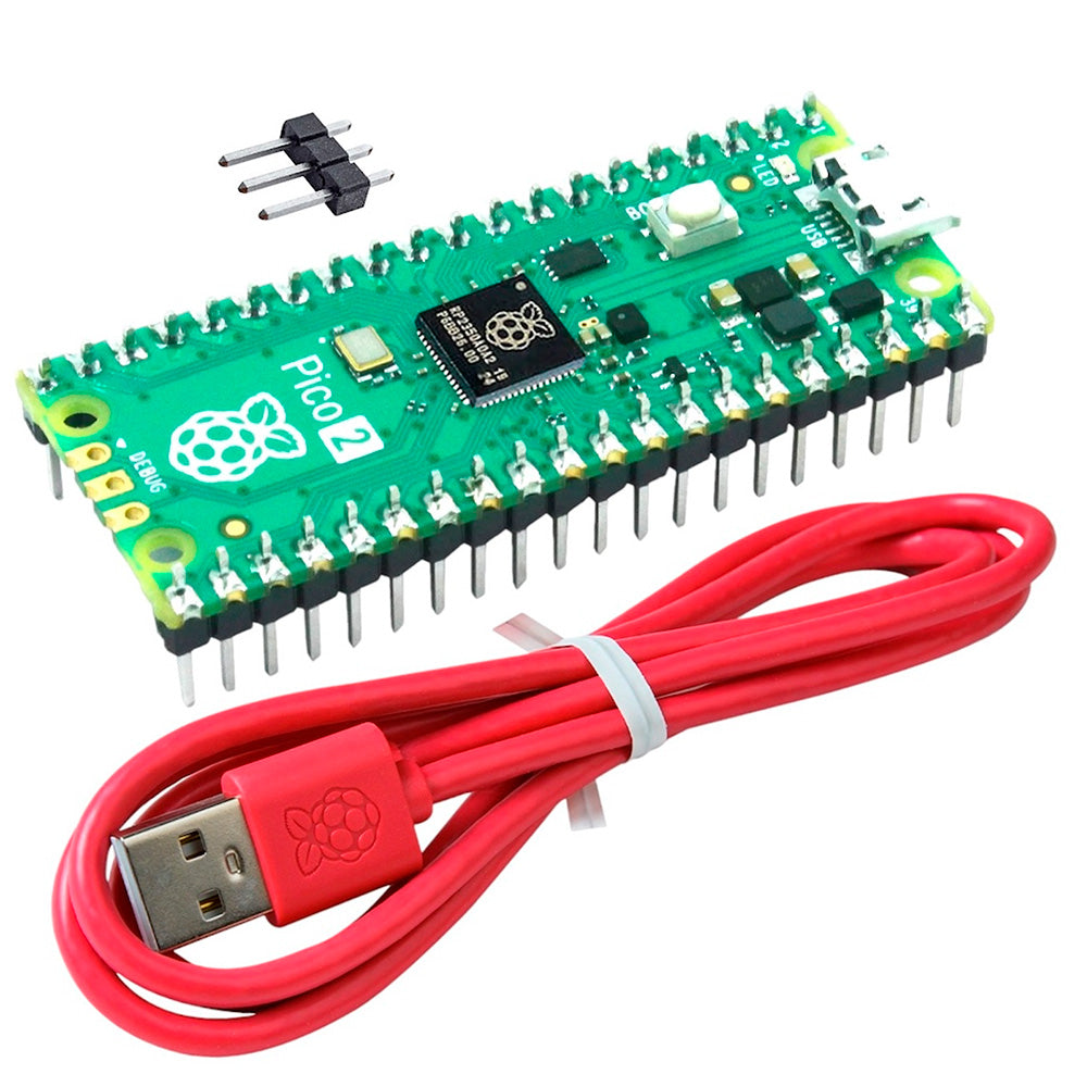 Kit Raspberry Pi Pico 2 RP2350 Header Soldado Cable Oficial