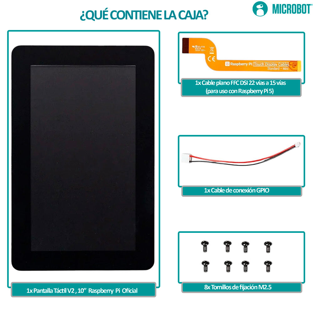 Pantalla Táctil 10 Pulgadas Raspberry Pi Touch Display 2 HMI DSI