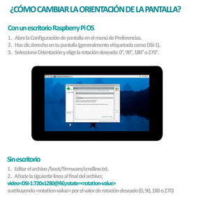 Pantalla Táctil 5 Pulgadas Raspberry Pi Touch 2 HMI DSI Portrait