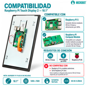 Pantalla Táctil 10 Pulgadas Raspberry Pi Touch Display 2 HMI DSI