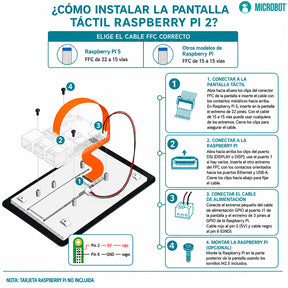 Pantalla Táctil 5 Pulgadas Raspberry Pi Touch 2 HMI DSI Portrait