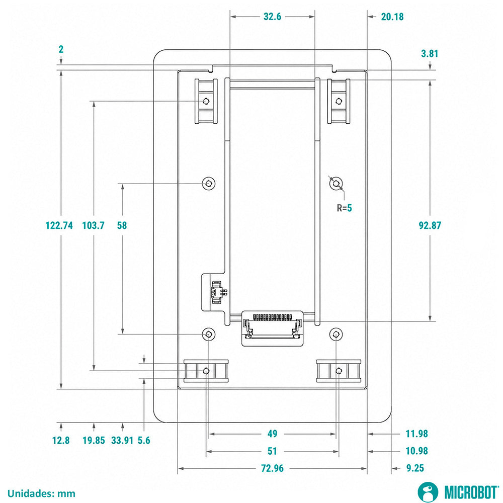 Pantalla Táctil 5 Pulgadas Raspberry Pi Touch 2 HMI DSI Portrait