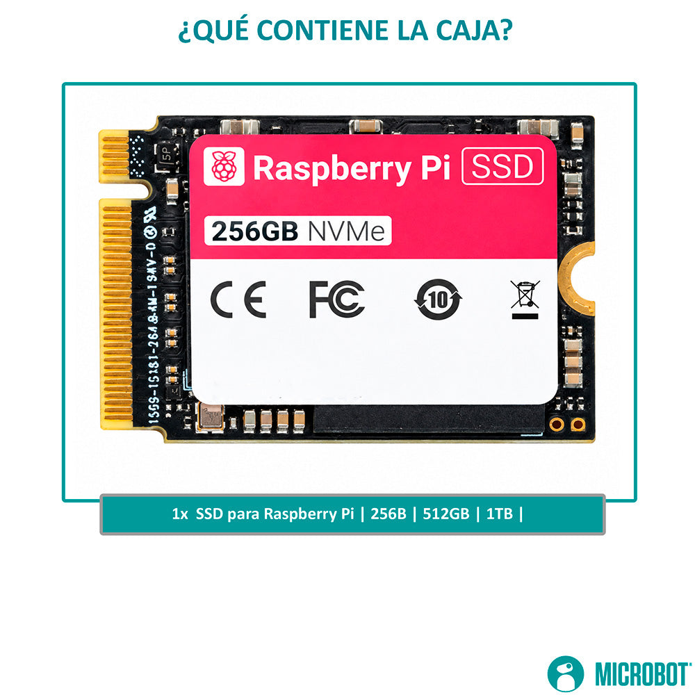 SSD NVMe Oficial Raspberry Pi M.2 2230 PCIe para Pi 5 y CM5