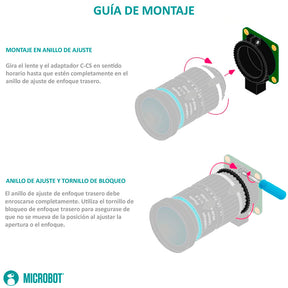 Lente Telephoto 16mm 10MP C-Mount para Raspberry Pi HQ Camera