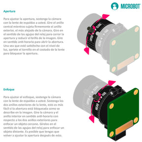 Lente 6mm CS-Mount F1.2 para Cámara HQ Raspberry Pi IMX477