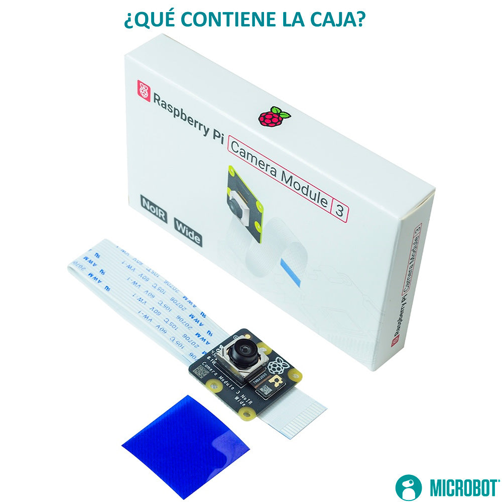 Cámara Raspberry Pi 3 NoIR Wide 12MP IMX708 Autofocus