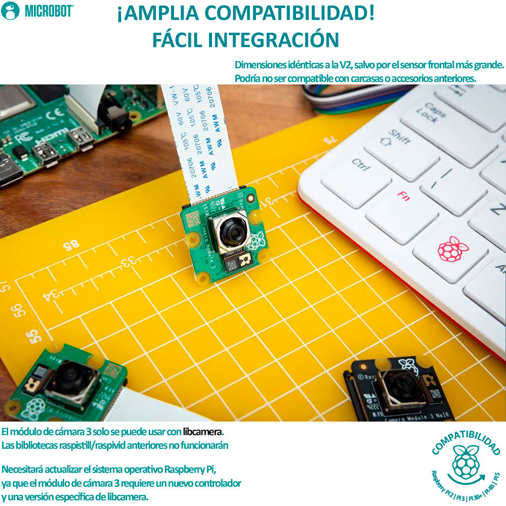 Cámara Raspberry Pi Module 3 12MP Autofocus IMX708