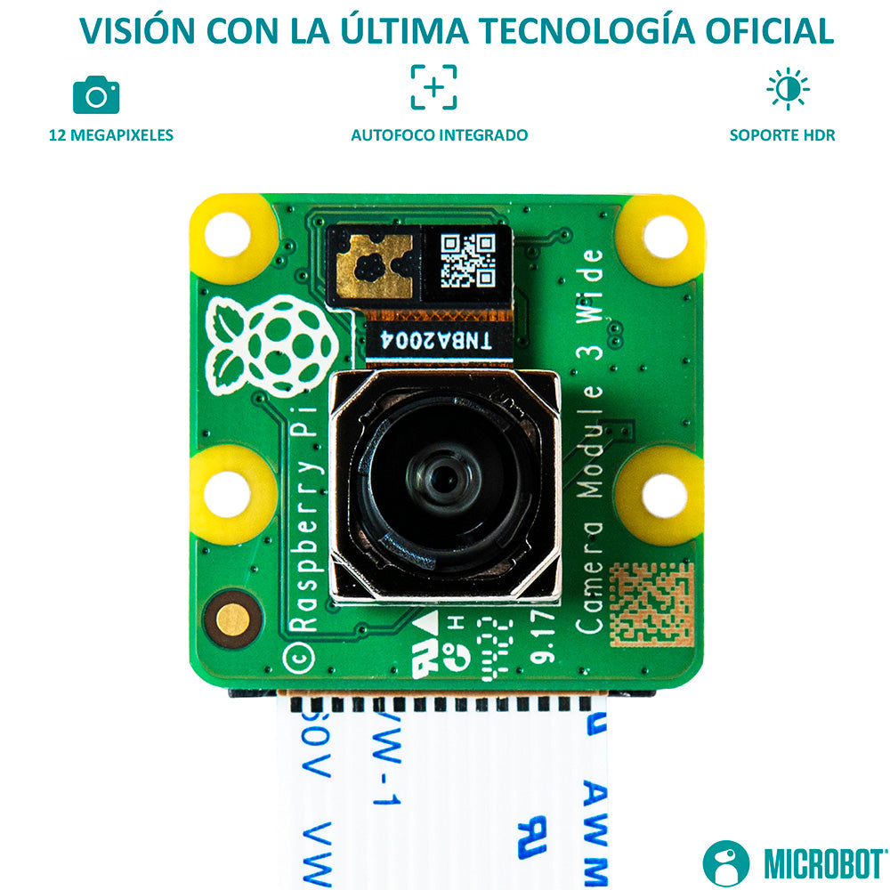 Cámara Raspberry Pi Module 3 Wide 12MP Autofocus IMX708