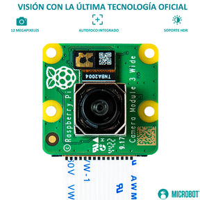 Cámara Raspberry Pi Module 3 Wide 12MP Autofocus IMX708
