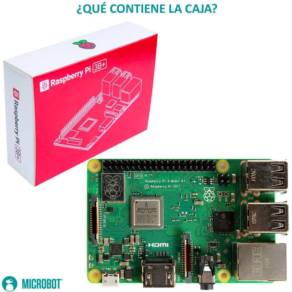 Tarjeta Raspberry Pi 3 B+ Oficial | WiFi Dual Band | Bluetooth 4.2 | PoE Ready