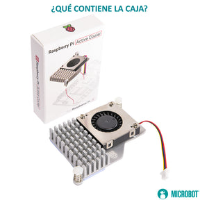 Disipador Activo Oficial Raspberry Pi 5 Ventilador PWM Aluminio