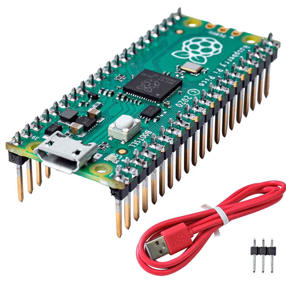 Kit Raspberry Pi Pico H Original RP2040 + Cable Oficial 1M
