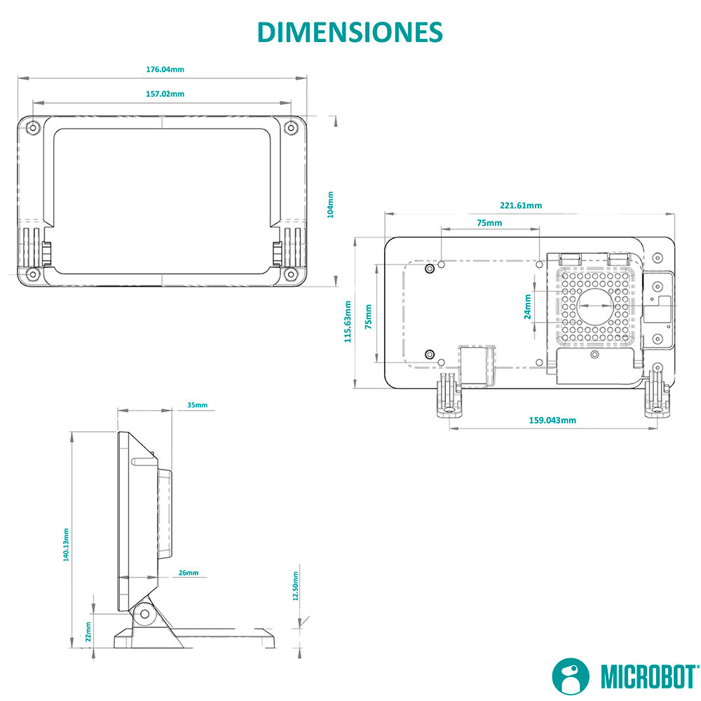 Carcasa SmartiPi Touch 2 Display 7" Raspberry Pi 3 y 4