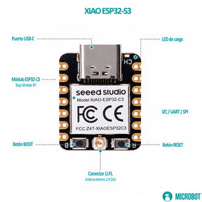 Módulo Wi-Fi BLE Seeed Studio XIAO ESP32-C3 RISC-V IoT