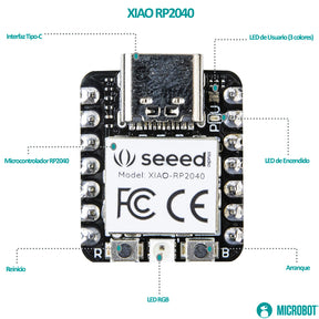 Microcontrolador Seeed Studio XIAO RP2040 2MB Flash USB-C
