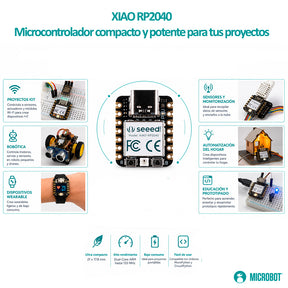 Microcontrolador Seeed Studio XIAO RP2040 2MB Flash USB-C