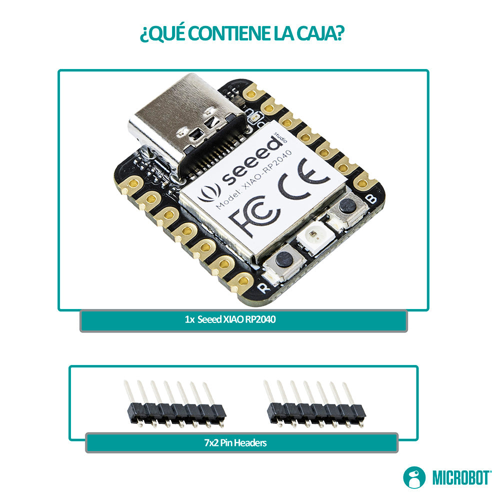 Microcontrolador Seeed Studio XIAO RP2040 2MB Flash USB-C