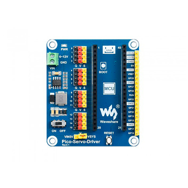 Hat Pico Servo Driver para Pico W – Microbot México
